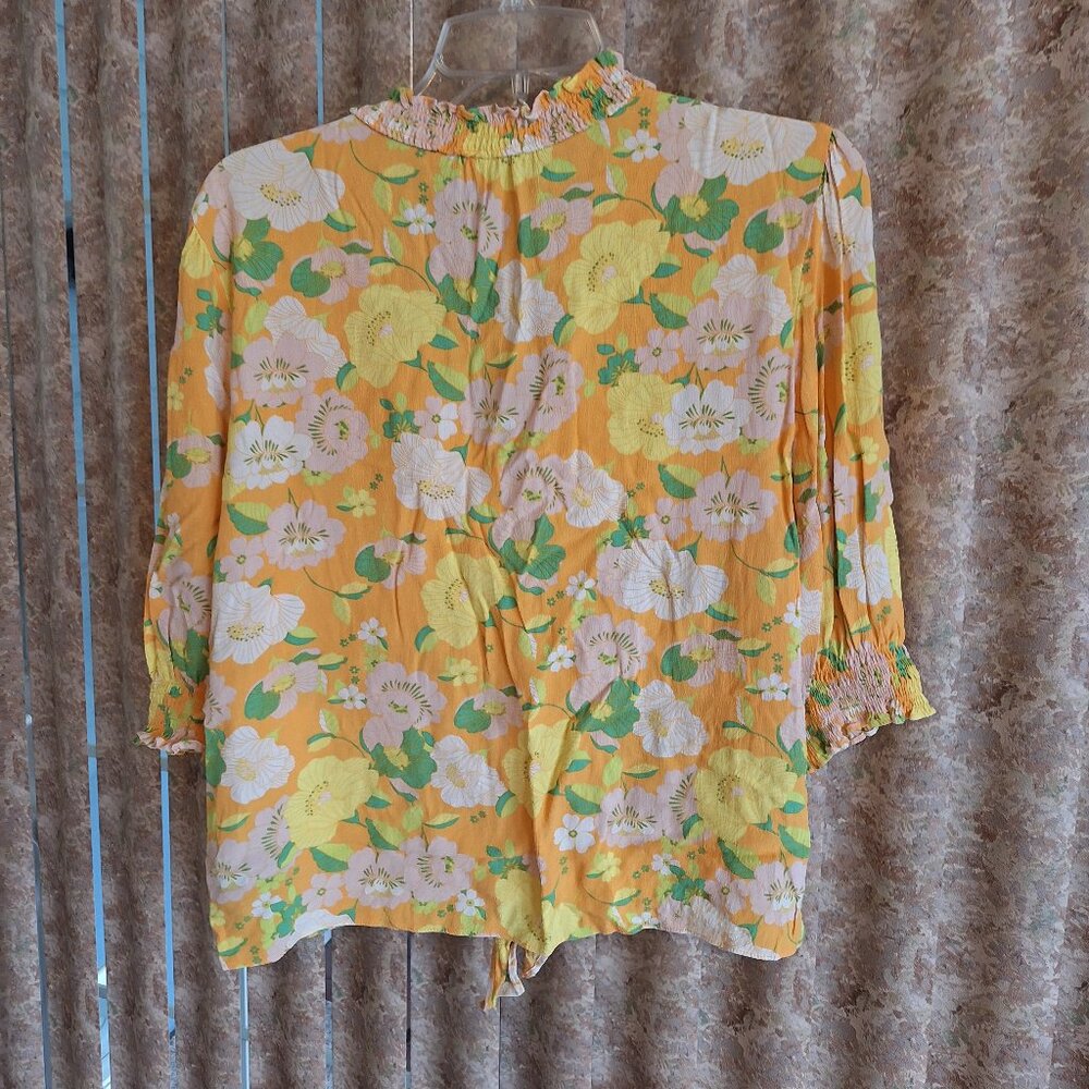 Yellow/green floral Sanctuary blouse size Large - Picture 8 of 8